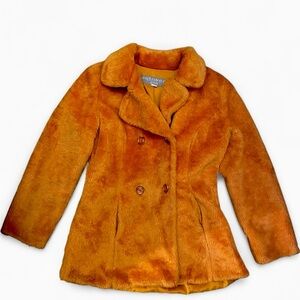 Vintage Rampage Faux Fur Orange Coat Size M